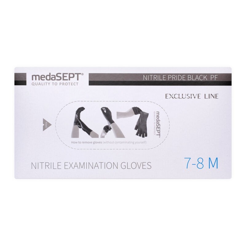Medizinische Nitrilhandschuhe Gr.M 100 Stk medaSEPT  puderfrei Schwarz