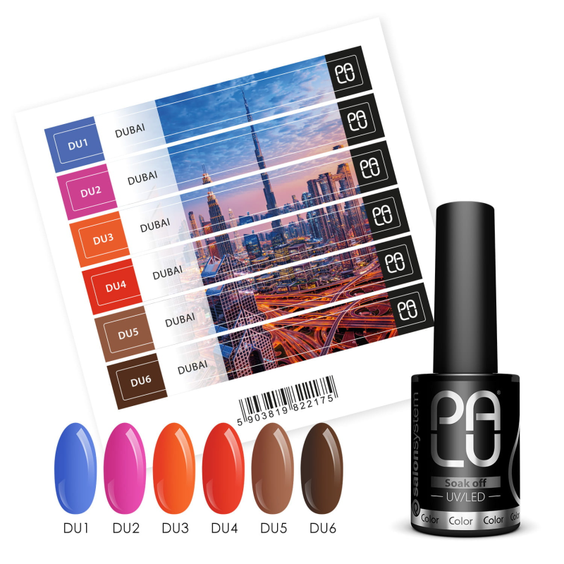 Kollektion Dubai Set 6x11ml + Aufkleber für Mustertips Palu
