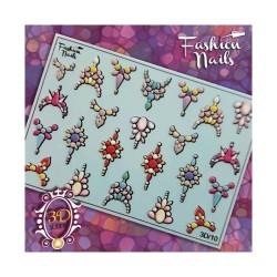 Nagel Sticker bunt 3D 10