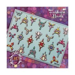 Nagel Sticker bunt 3D 10 FasionNails