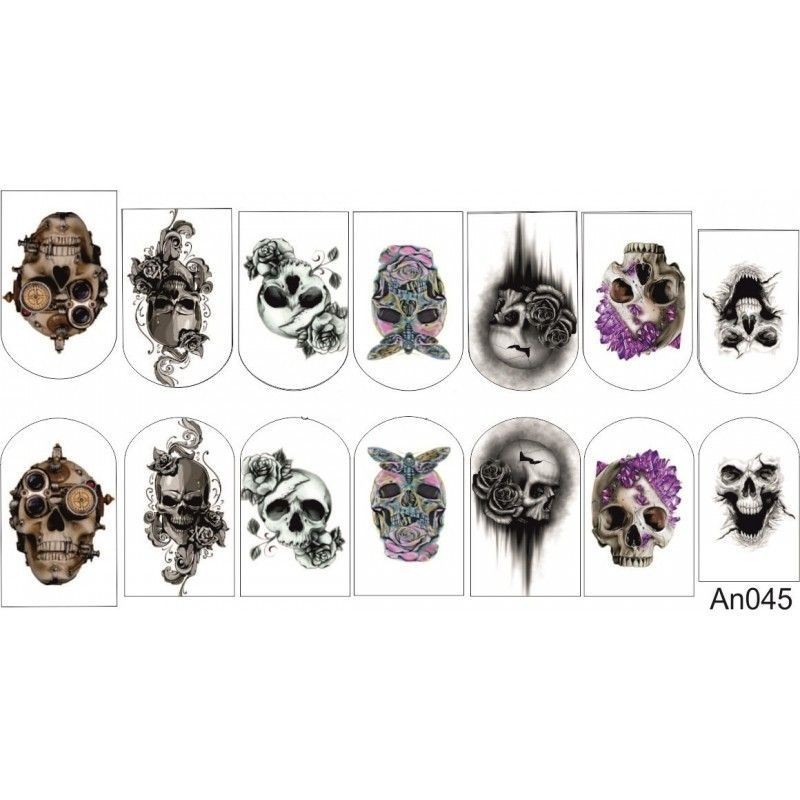 Nagel Sticker Totenkopf An045 Andere