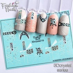 Nagel Sticker Weiße Linien 3DC 19 Crystal FasionNails