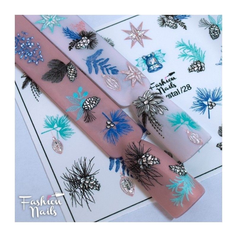 Nagel Sticker Winter 3DC 28 Crystal FasionNails