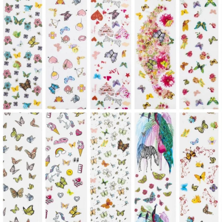 Transferfolien Bunte Schmetterlinge XKZ 33-04 Set 10 Stück