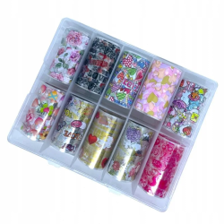 Transferfolien Herzchen und Blumchen M209 Set 10 Stück