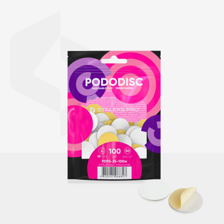 Weiße Einwegfeilen Für Pedikürescheibe Soft PODODISC STALEKS PRO L 100 grit (50 Stück)