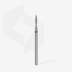 Diamantfräser Spitze Flamme Rot, Durchmesser 1.6 Mm / Arbeitsteil 8 Mm Staleks