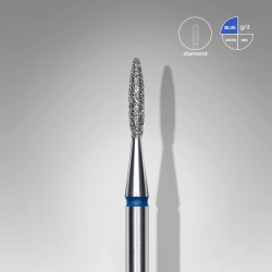 Diamantfräser Spitze Flamme Blau, Durchmesser 1.6 Mm / Arbeitsteil 8 Mm Staleks