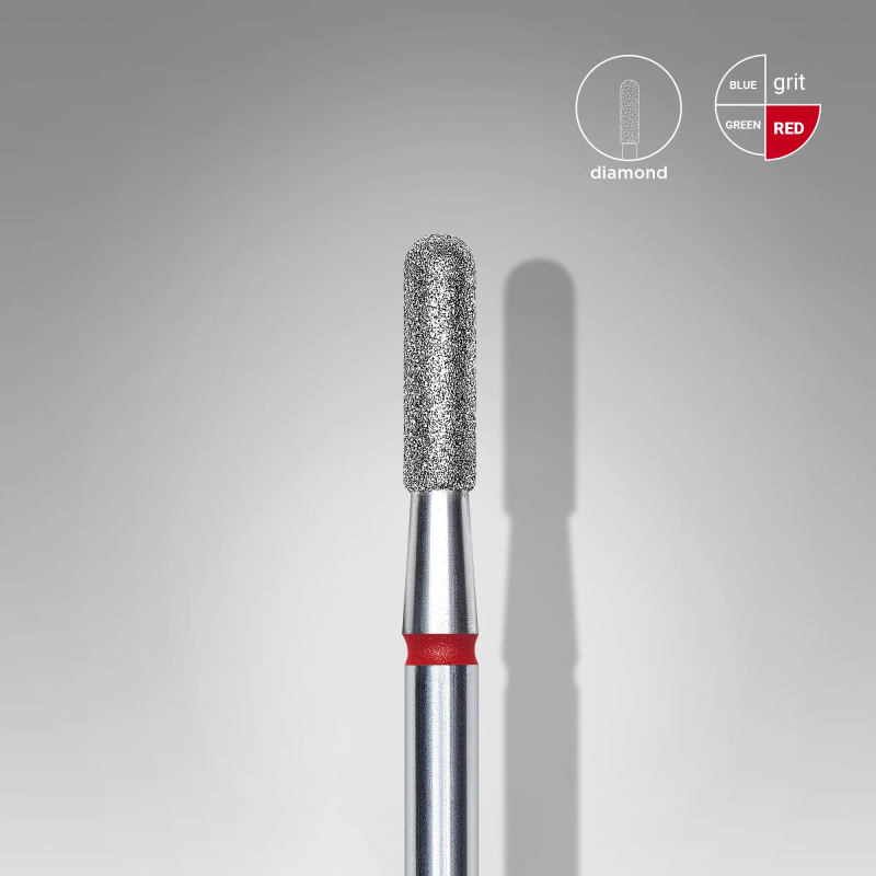 Diamantfräser Runder Zylinder Rot, Durchmesser 2.3 Mm / Arbeitsteil 8 Mm Staleks