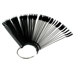 Display Farbmuster :  50 Stück Tips mit Ring , Schwarz