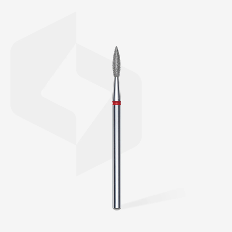 Diamantfräser Spitze Flamme Rot, Durchmesser 2.1 Mm / Arbeitsteil 8 Mm Staleks