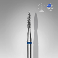 Diamantfräser Spitze Flamme Blau EXPERT Kopfdurchmesser 1,8 Mm / Arbeitsteil 8 Mm Staleks