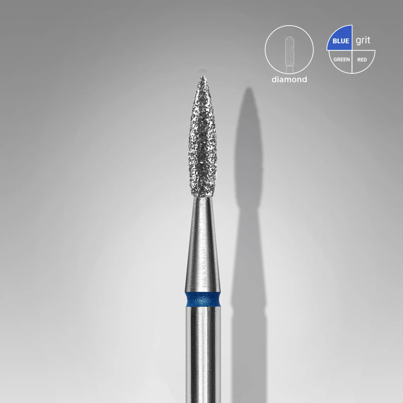 Diamantfräser Spitze Flamme Blau EXPERT Kopfdurchmesser 1,8 Mm / Arbeitsteil 8 Mm Staleks
