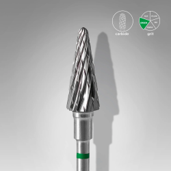 Hartmetallfräser Kegel, Grün, Durchmesser 6 Mm / Arbeitsbereich 14 Mm Staleks