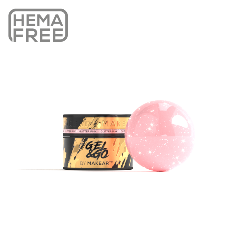 Builder Gel Gel&Go Glitter Pink GG22 Makear 15 ml