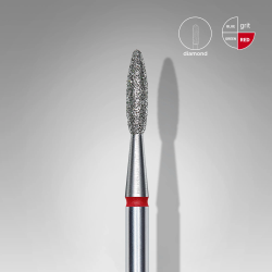 Diamantfräser Flamme Rot, Durchmesser 2.1 mm / Arbeitsteil 8 mm Staleks