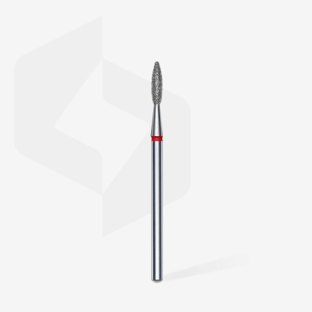 Diamantfräser Flamme Rot, Durchmesser 2.1 mm / Arbeitsteil 8 mm Staleks