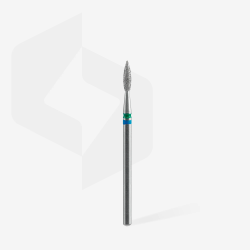 Diamantfräser DUO Flamme blau-grün EXPERT Kopfdurchmesser 2,1 mm / Arbeitsteil 8 mm Staleks