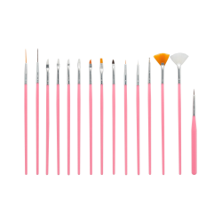 15-teiliger Rosa Nailart Pinselset Aba Group