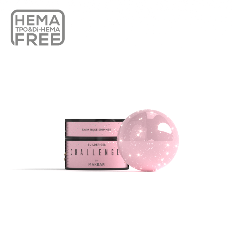 Builder Gel Challengel Shimmer Dark Rose HG15 Makear 15 ml