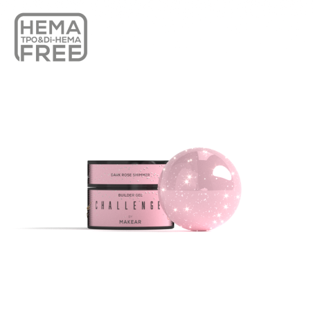 Builder Gel Challengel Shimmer Dark Rose HG15 Makear 15 ml