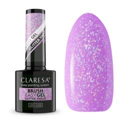Brush Easy Gel Glitter Violet - 5ml Claresa