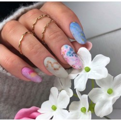 09 Transfer Nagelfolie Pink & Blue Marble Semilac