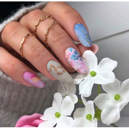 09 Transfer Nagelfolie Pink & Blue Marble Semilac