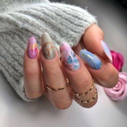 08 Transfer Nagelfolie  Rainbow Marble Semilac
