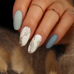10 Transfer Nagelfolie  Grey Marble Semilac