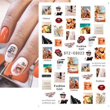 Nagel Sticker Fashion Girl STZ-CS022