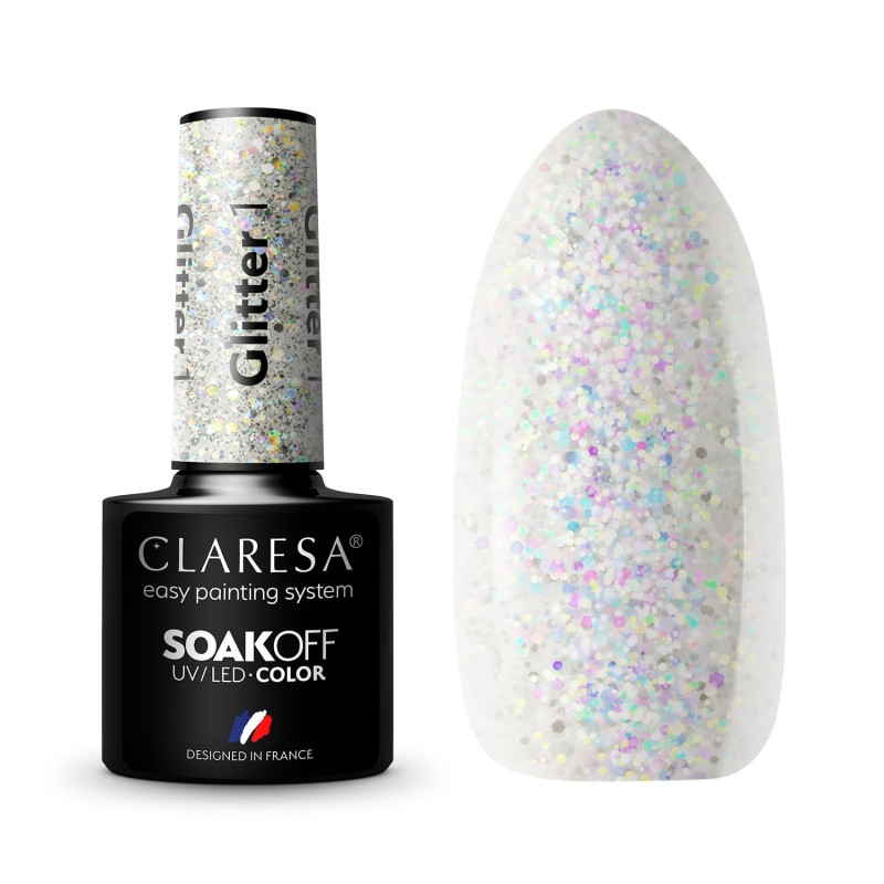 1 Glitter UV Nagellack 5 ml Claresa