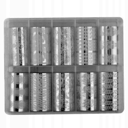 17 Transfer Nagelfolie Set - Weiße Mustern Andere