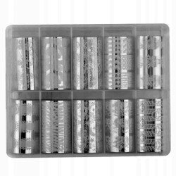 17 Transfer Nagelfolie Set - Weiße Mustern Andere