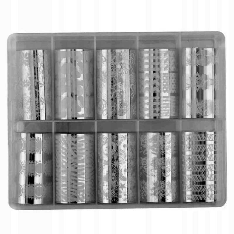 17 Transfer Nagelfolie Set - Weiße Mustern Andere