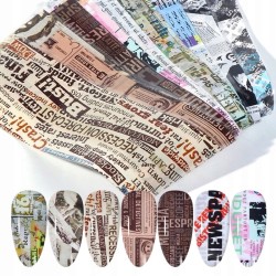 19 Transfer Nagelfolie Set - Zeitungen Andere
