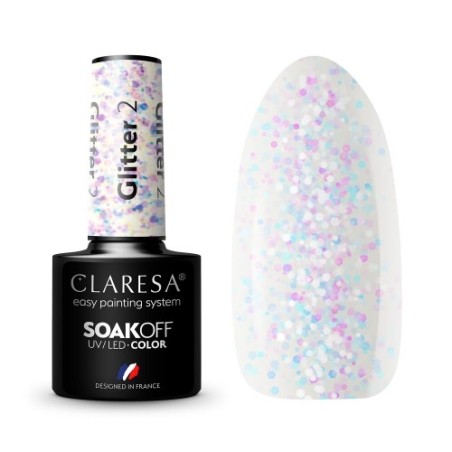 2 Glitter  UV Nagellack 5 ml Claresa