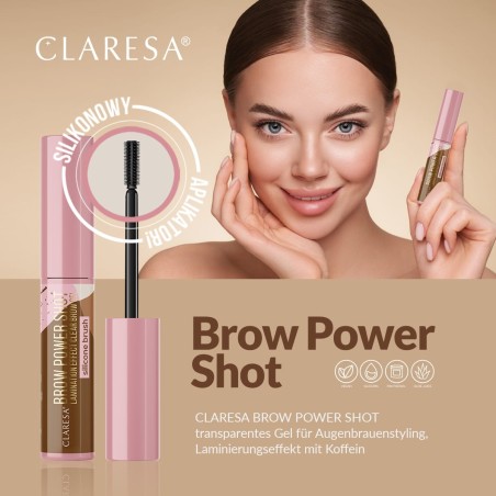 Brow Power Shot Transpatenter Gel für Augenbrauen-Styling 8g Claresa